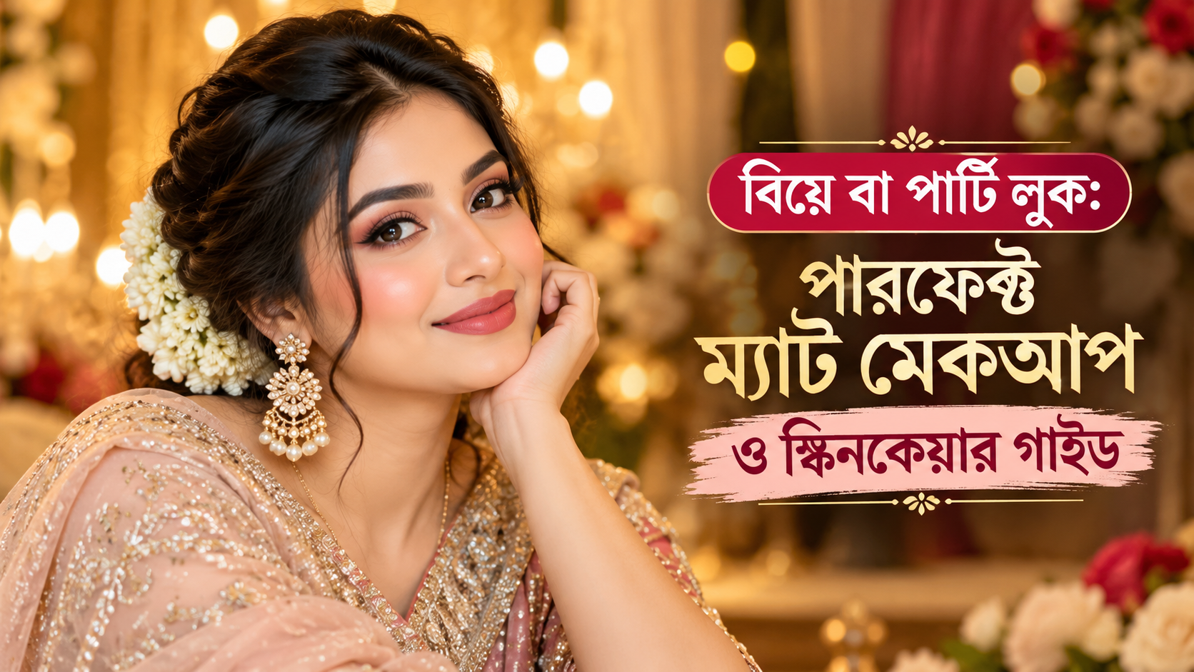 বিয়ে বা পার্টি লুক: পারফেক্ট ম্যাট মেকআপ ও স্কিনকেয়ার গাইড